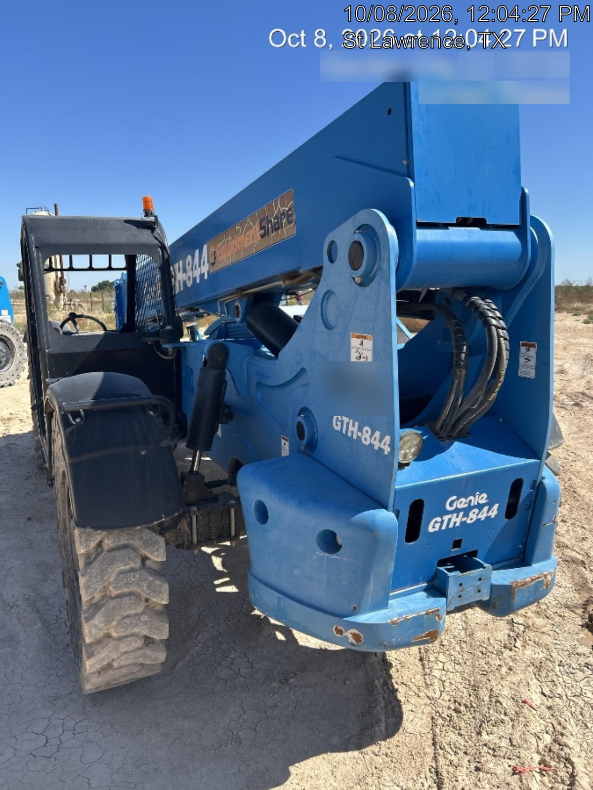 2018 Genie GTH-844 Genie GTH-844 w/Open ROPS, Solid Tires, beacon/work lights, 60" carriage/forks