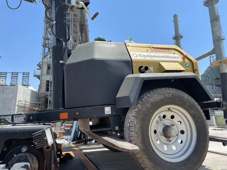 2021 Allmand NLV3GR (4) LED Light Fixture 350W, 23' Vertical Mast, 3kW Prime, Towable, Deep Sea L401, Leveling Jacks, Yanmar T4F 5.8hp