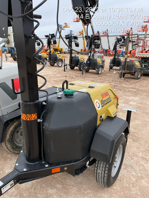 2022 Allmand NLV3GR (4) LED Light Fixture 350W, 23' Vertical Mast, 3kW Prime, Towable, ES Decals, T3