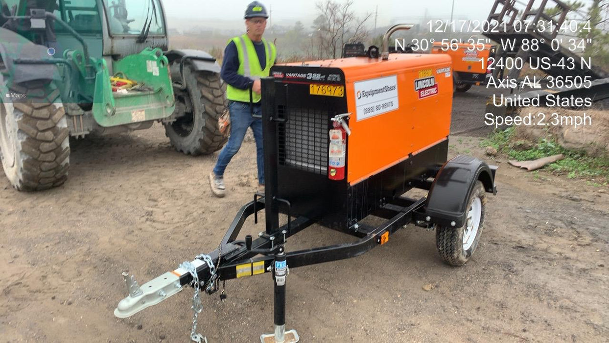 2021 Lincoln Electric Vantage 322 Vantage 322 Ready Pak 3 w/ Decals, ORANGE (includes trailer, cable rack, fender light kit) NO Telematics