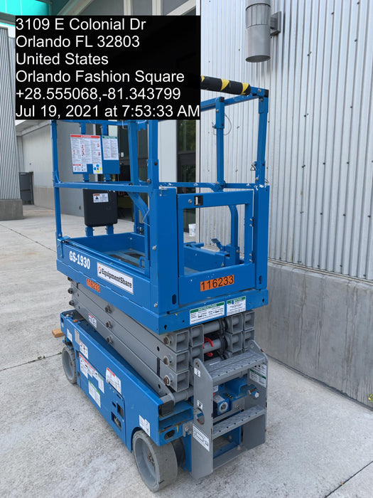 2020 Genie GS-1930 Solid Non Marking Tires, Beacon, Folding rails with half height swing gate