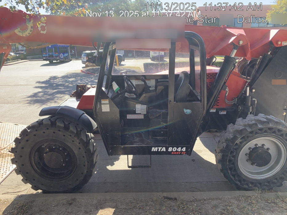 2020 Manitou MTA8044 74hp T4F, Open ROPS, Cab and Boom LED work lights, Auxiliary Hydraulics, Solid Tires, Amber strobe, Lift Hook w/66" Carriage, 60" Forks