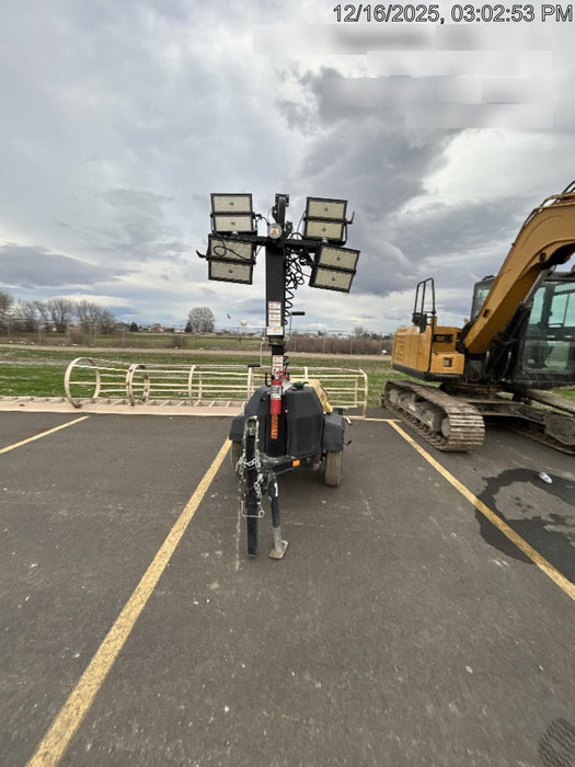 2022 Allmand NLV3GR (4) LED Light Fixture 350W, 23' Vertical Mast, 3kW Prime, Towable, Deep Sea L401, Leveling Jacks, Yanmar T4F 5.8hp