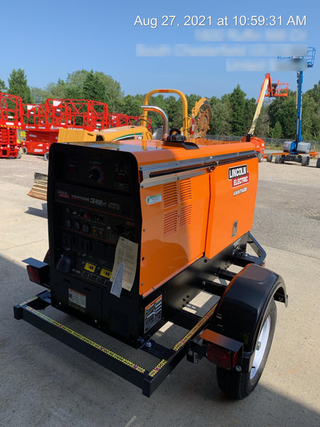 2021 Lincoln Electric Vantage 322 Vantage 322 Ready Pak 3 w/ Decals, ORANGE (includes trailer, cable rack, fender light kit) NO Telematics