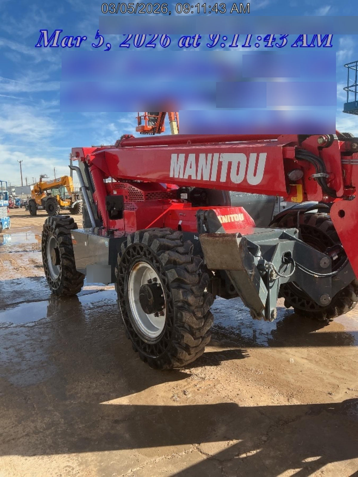 2019 Manitou MTA10055 MTA10055 - 120 HP T4, Canopy, Worklights/Strobe, Beacon, 66" Carriage, 60" Forks, Solid Tires, Lift Hook, Aux Hydraulics
