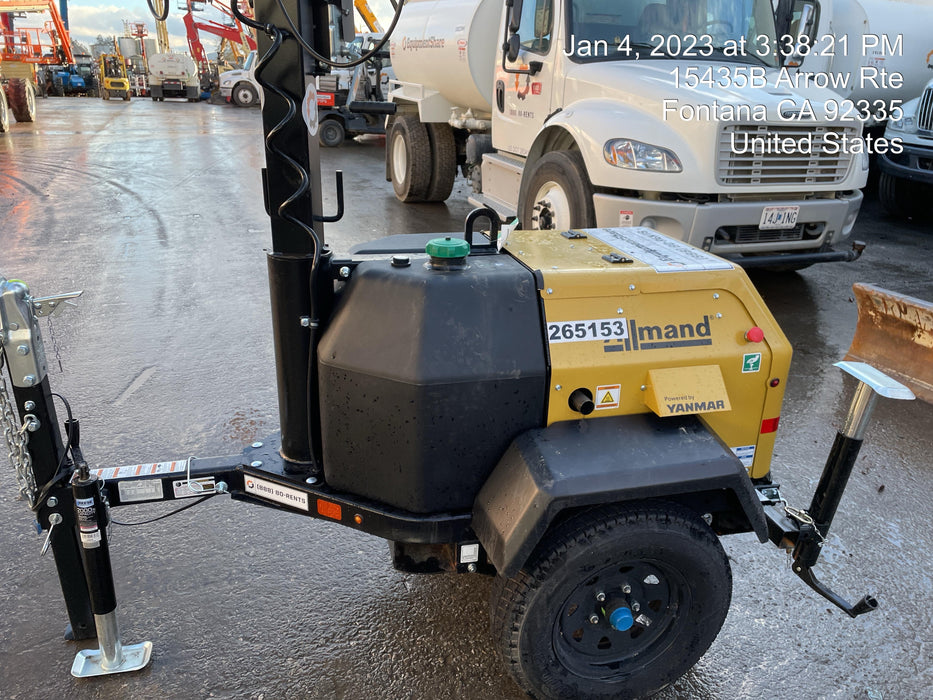 2022 Allmand NLV3GR (4) LED Light Fixture 350W, 23' Vertical Mast, 3kW Prime, Towable, ES Decals, T3