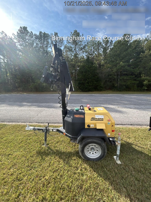 2022 Allmand NLV3GR (4) LED Light Fixture 350W, 23' Vertical Mast, 3kW Prime, Towable, Deep Sea L401, Leveling Jacks, Yanmar T4F 5.8hp