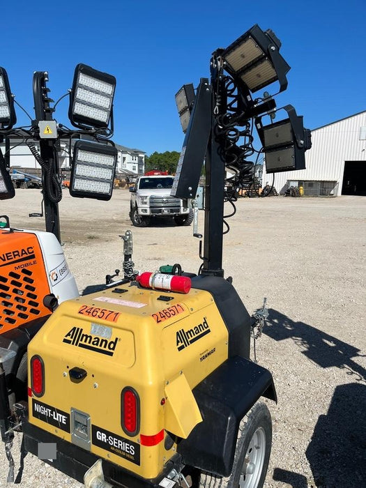 2022 Allmand NLV3GR (4) LED Light Fixture 350W, 23' Vertical Mast, 3kW Prime, Towable