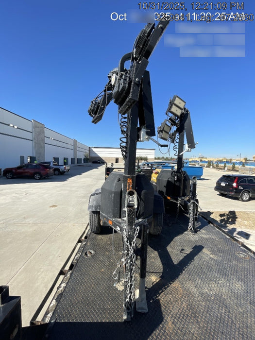 Allmand NLV3GR (4) LED Light Fixture 350W, 23' Vertical Mast, 3kW Prime, Towable, Deep Sea L401, Leveling Jacks, Yanmar T4F 5.8hp