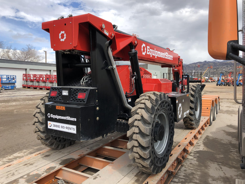 2020 Manitou MTA10055 Cab/Heat/Air, LED Work Lights, Solid Tires, Lift Hook, Beacon, Auxiliary Hydraulics w/66" Carriage and 60" Forks