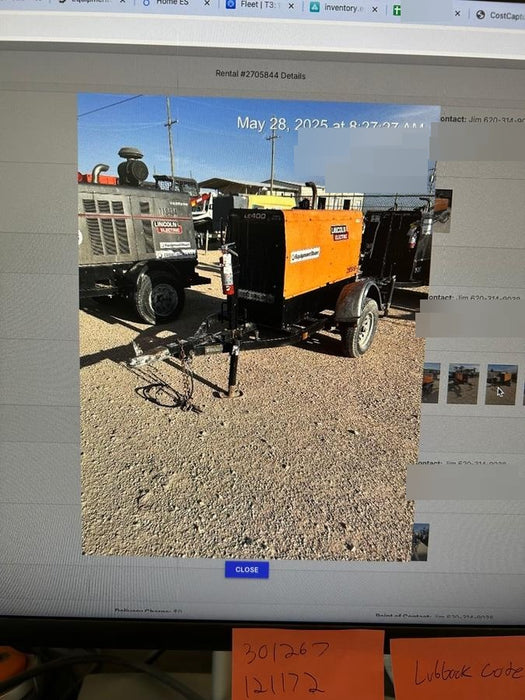 2022 Lincoln Electric LE400 Kubota V1505, Trlr, Cable Rack, Light Kit, ES Decals, T3