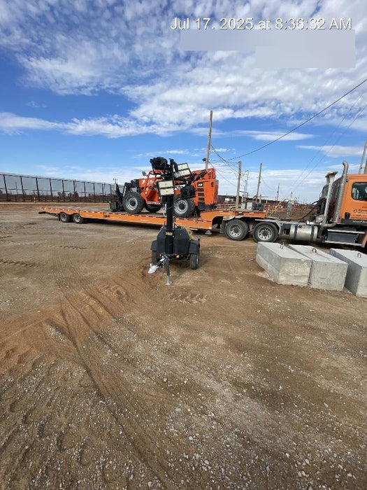 Allmand NLV3GR (4) LED Light Fixture 350W, 23' Vertical Mast, 3kW Prime, Towable, Deep Sea L401, Leveling Jacks, Yanmar T4F 5.8hp