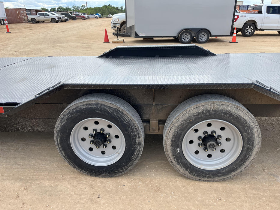 2024 TEXAS PRIDE TRAILERS 21' Lowboy Gravity Tilt Bed 14K Bumper Pull Trailer