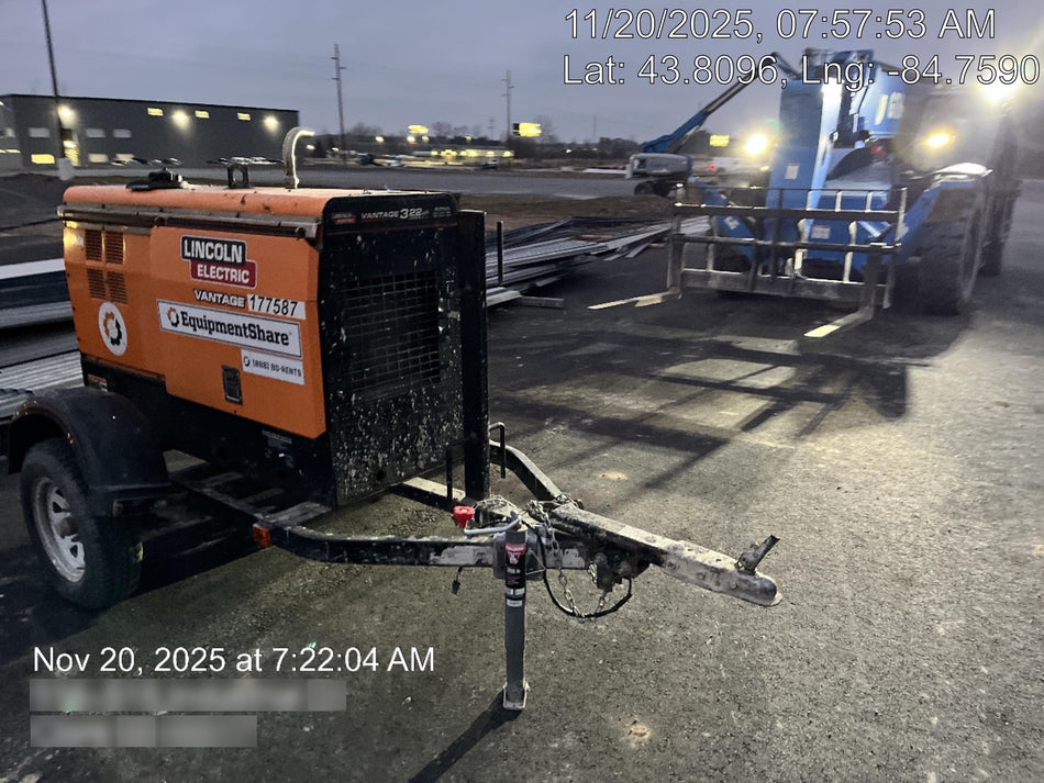 2021 Lincoln Electric Vantage 322 Vantage 322 Ready Pak 3 w/ Decals, ORANGE (includes trailer, cable rack, fender light kit) NO Telematics