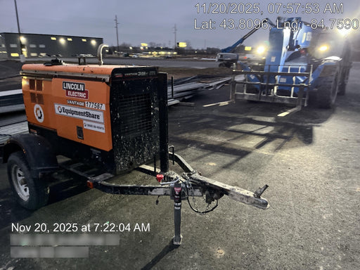 2021 Lincoln Electric Vantage 322 Vantage 322 Ready Pak 3 w/ Decals, ORANGE (includes trailer, cable rack, fender light kit) NO Telematics