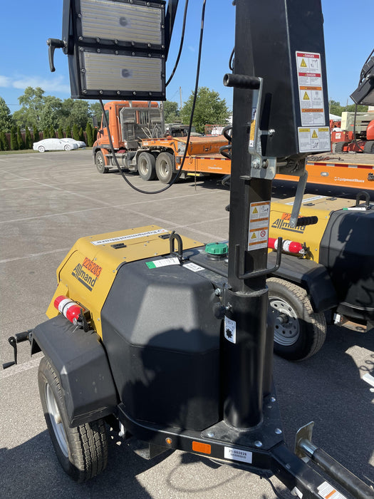 2022 Allmand NLV3GR (4) LED Light Fixture 350W, 23' Vertical Mast, 3kW Prime, Towable, Deep Sea L401, Leveling Jacks, Yanmar T4F 5.8hp