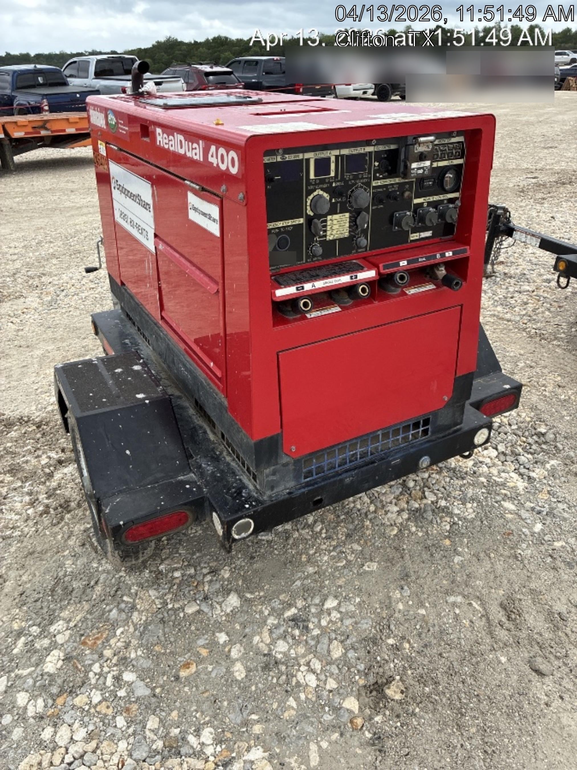 2022 Shindaiwa DGW400MDL Kubota D902 Engine, 23 HP, Dual Op Welder, Wire, Arc, Droop Stick, Tig, and CC Stick Functionality, Simulphase, 3 Phase and 1 Phase Gen Output, Single Axle NB Trlr, Slr Trckl Chrg 12V 12W, Fire Ext