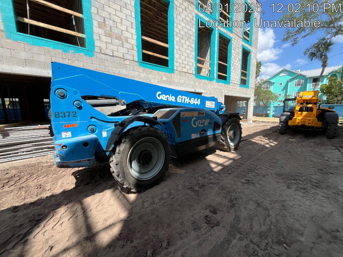 2018 Genie GTH-844 Genie GTH-844D w/Open ROPS, FF Tires, Work Light/Beacon, 60" Carriage and Forks