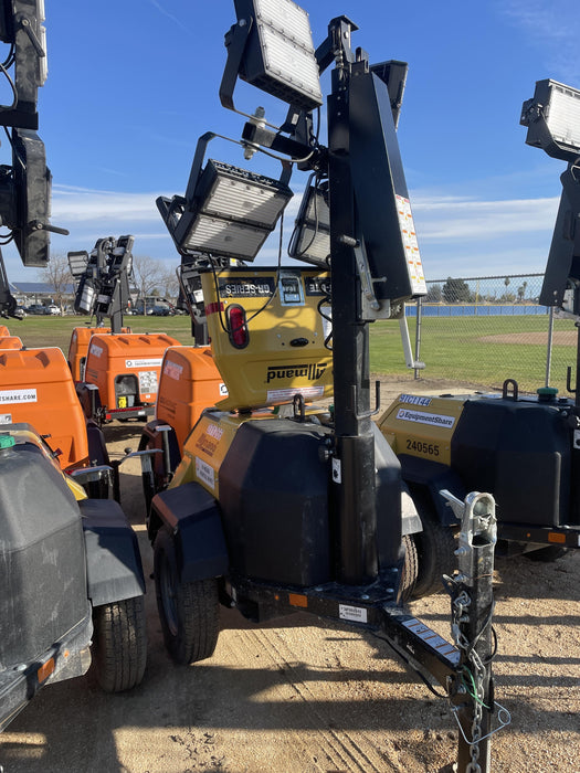 2022 Allmand NLV3GR (4) LED Light Fixture 350W, 23' Vertical Mast, 3kW Prime, Towable, ES Decals, T3