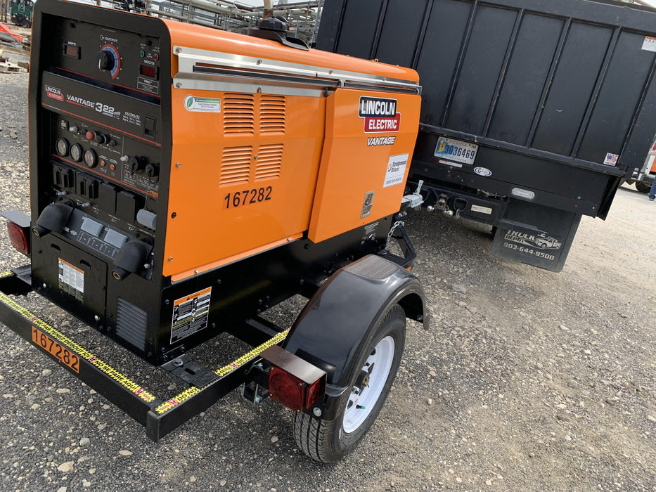 2021 Lincoln Electric Vantage 322 Vantage 322 Ready Pak 3 w/ Decals, ORANGE (includes trailer, cable rack, fender light kit) NO Telematics