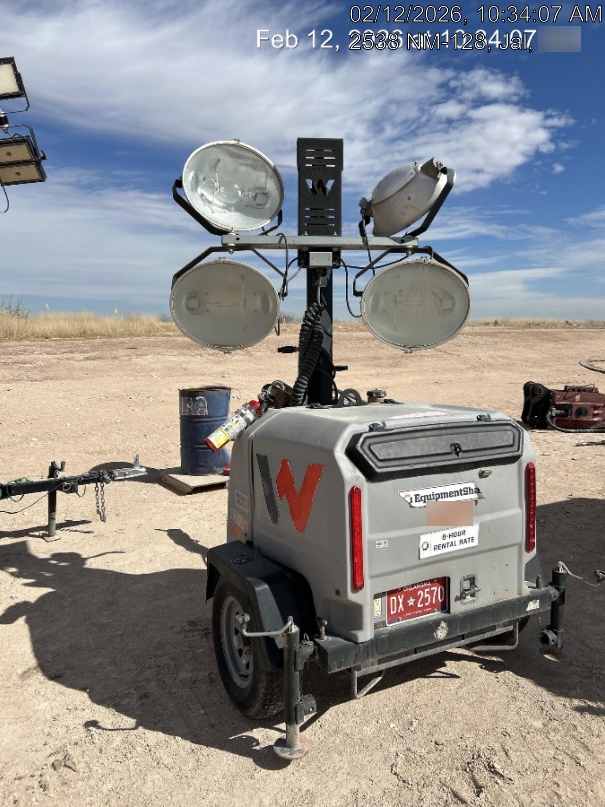2018 Wacker Neuson LTV6L-MH Wacker Neuson LTV6L Mobile Light Tower w/Fuel Level Sensor Installed