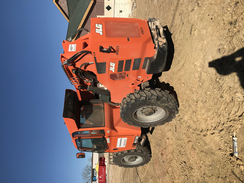 2019 Skytrak 6036 Cab/Heat/Air, Solid Tires, LED Work Lights, Beacon w/50" Carriage, 48" Pallet Forks