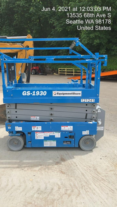 2020 Genie GS-1930 Solid Non Marking Tires, Beacon, Folding rails with half height swing gate, Telematics