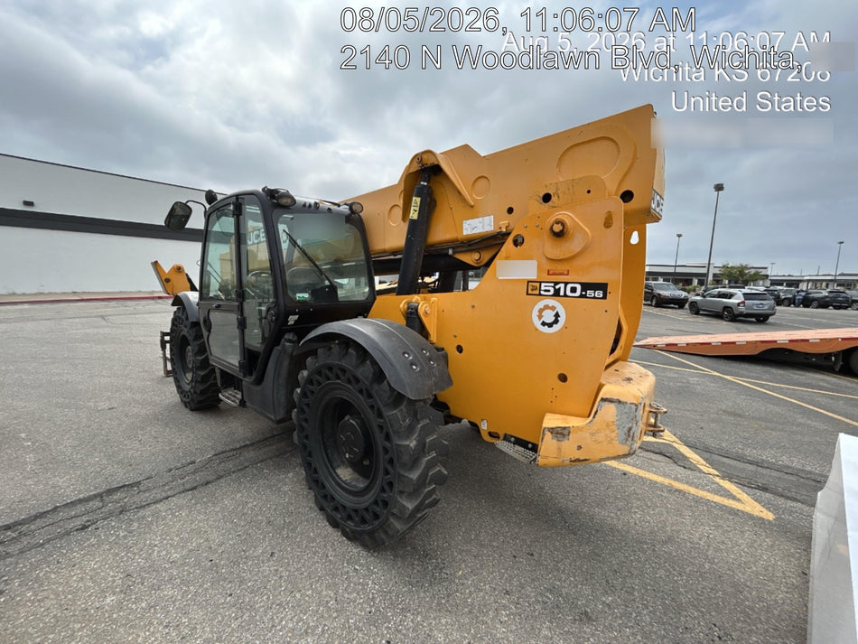 2020 JCB 510-56 Cab/Heat/Air, 74 HP, Solid Tires, STD Worklight, Beacon, Aux Hydraulics, Lifting Eye, Back up Alarm w/66" Carriage/60" Forks