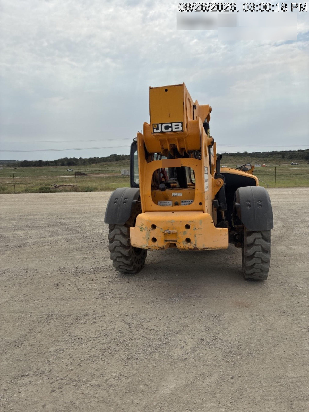 2019 JCB 510-56 Open ROPS, 74 HP, Solid Tires, Worklights, Beacon, Aux Hydraulics, Lifting Eye 66" Carriage/60" Forks