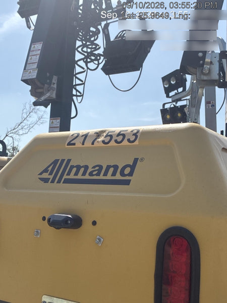 2022 Allmand NLV3GR (4) LED Light Fixture 350W, 23' Vertical Mast, 3kW Prime, Towable, Deep Sea L401, Leveling Jacks, Yanmar T4F 5.8hp