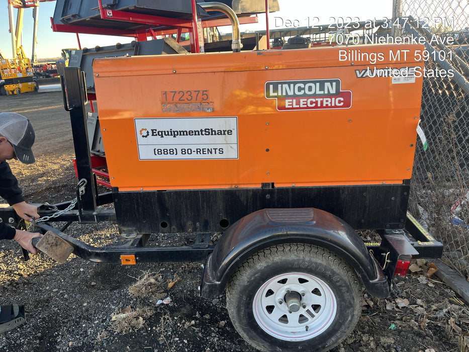 2021 Lincoln Electric Vantage 322 Vantage 322 Ready Pak 3 w/ Decals, ORANGE (includes trailer, cable rack, fender light kit) NO Telematics