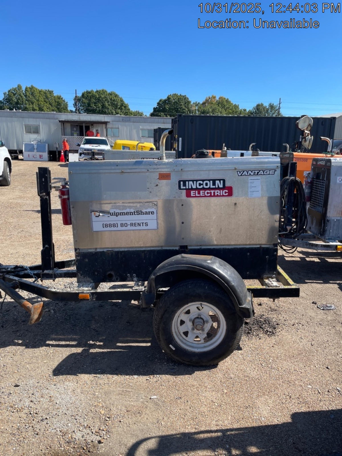 2019 Lincoln Electric Vantage 322 Lincoln Vantage 322 Welder w/Trailer, Light Kit, Cable Rack