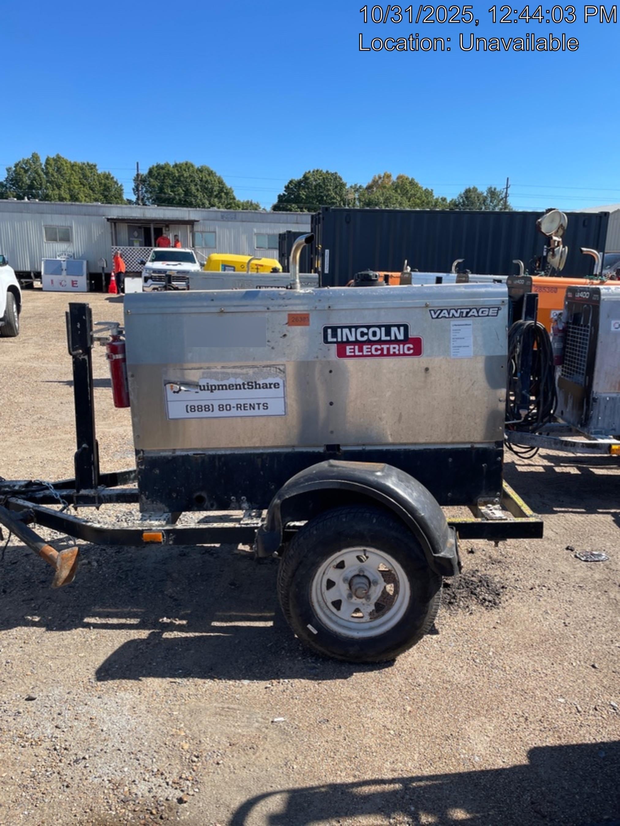 2019 Lincoln Electric Vantage 322 Lincoln Vantage 322 Welder w/Trailer, Light Kit, Cable Rack