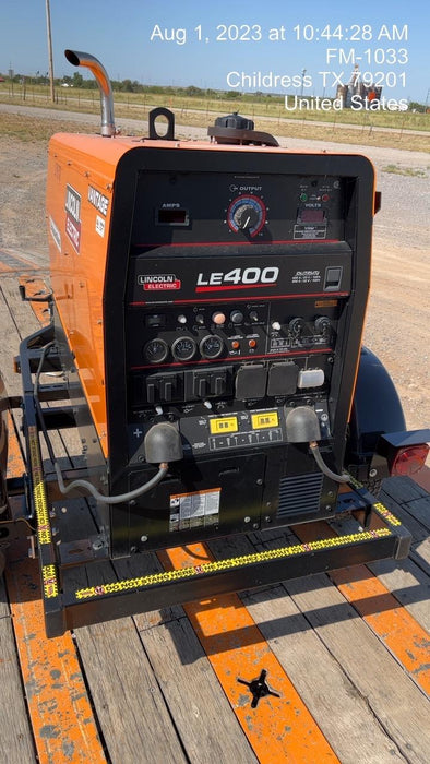 2022 Lincoln Electric LE400 Kubota V1505, Trlr, Cable Rack, Light Kit, ES Decals, T3