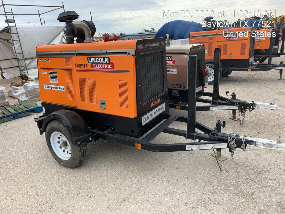 2021 Lincoln Electric Vantage 549X Ready Pak 3, ORANGE (includes trailer, cable rack, fender light kit)