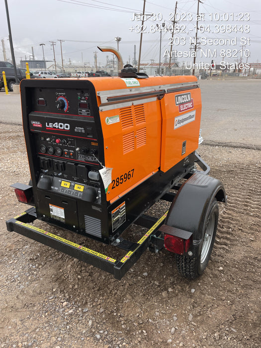 2022 Lincoln Electric LE400 Kubota V1505, Trlr, Cable Rack, Light Kit, ES Decals, T3