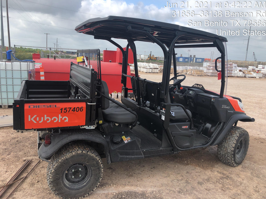 2021 Kubota RTV-X1140W-H Plastic Canopy, Windshield Acrylic Clear, LED Strobe Light, Wire Harness Kit, Back up Alarm