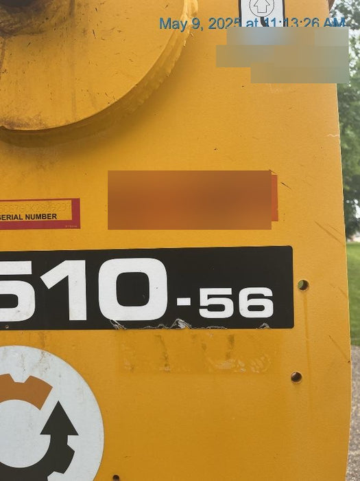 2020 JCB 510-56 Cab/Heat/Air, 74 HP, Solid Tires, STD Worklight, Beacon, Aux Hydraulics, Lifting Eye, Back up Alarm w/66" Carriage/60" Forks