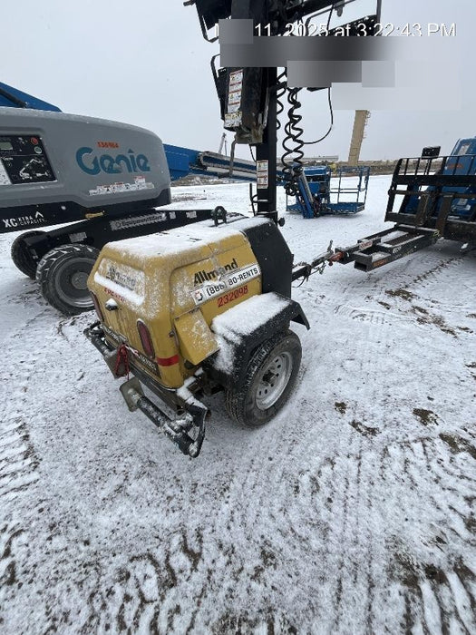 2022 Allmand NLV3GR (4) LED Light Fixture 350W, 23' Vertical Mast, 3kW Prime, Towable, Deep Sea L401, Leveling Jacks, Yanmar T4F 5.8hp