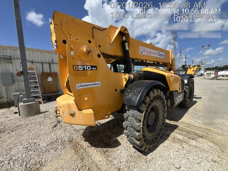 2019 JCB 510-56 Open ROPS, 74 HP, Solid Tires, Worklights, Beacon, Aux Hydraulics, Lifting Eye 72" Carriage/60" Forks