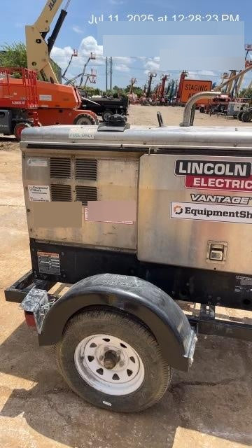 2019 Lincoln Electric Vantage 322 Ready-Pak 3, Two Wheel Trailer, Fender and Light Kit, Cable Rack