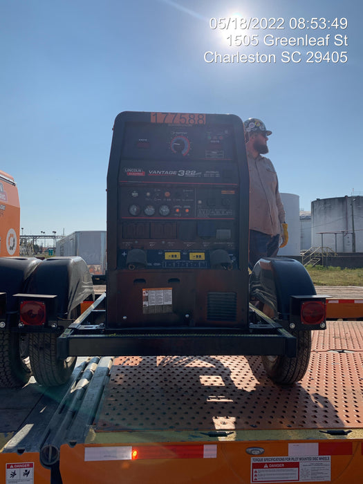 2021 Lincoln Electric Vantage 322 Vantage 322 Ready Pak 3 w/ Decals, ORANGE (includes trailer, cable rack, fender light kit) NO Telematics