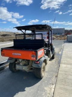 Kubota RTV-X1140W-H 4WD utility cart -LED strobe -Windshield tempered glass -Plastic canopy -Wire harness kit -Backup alarm