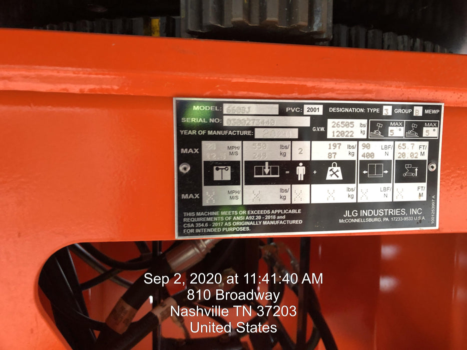 2020 JLG 660SJ