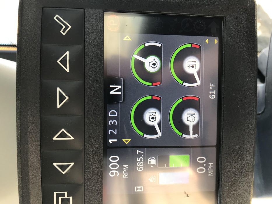 2019 John Deere 624L 4yd Wheel Loader, Cab/Heat/Air, 3 Function Hydraulics, JRB Hydraulic QC, QC 4yd bucket w/smooth cutting edge, QC Carriage, 72" Fork Tines, 5yr/5,000hr Powertrain and Hydraulics extended warranty