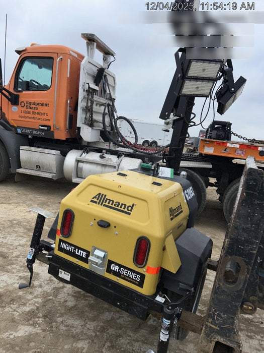 2022 Allmand NLV3GR (4) LED Light Fixture 350W, 23' Vertical Mast, 3kW Prime, Towable, ES Decals, T3