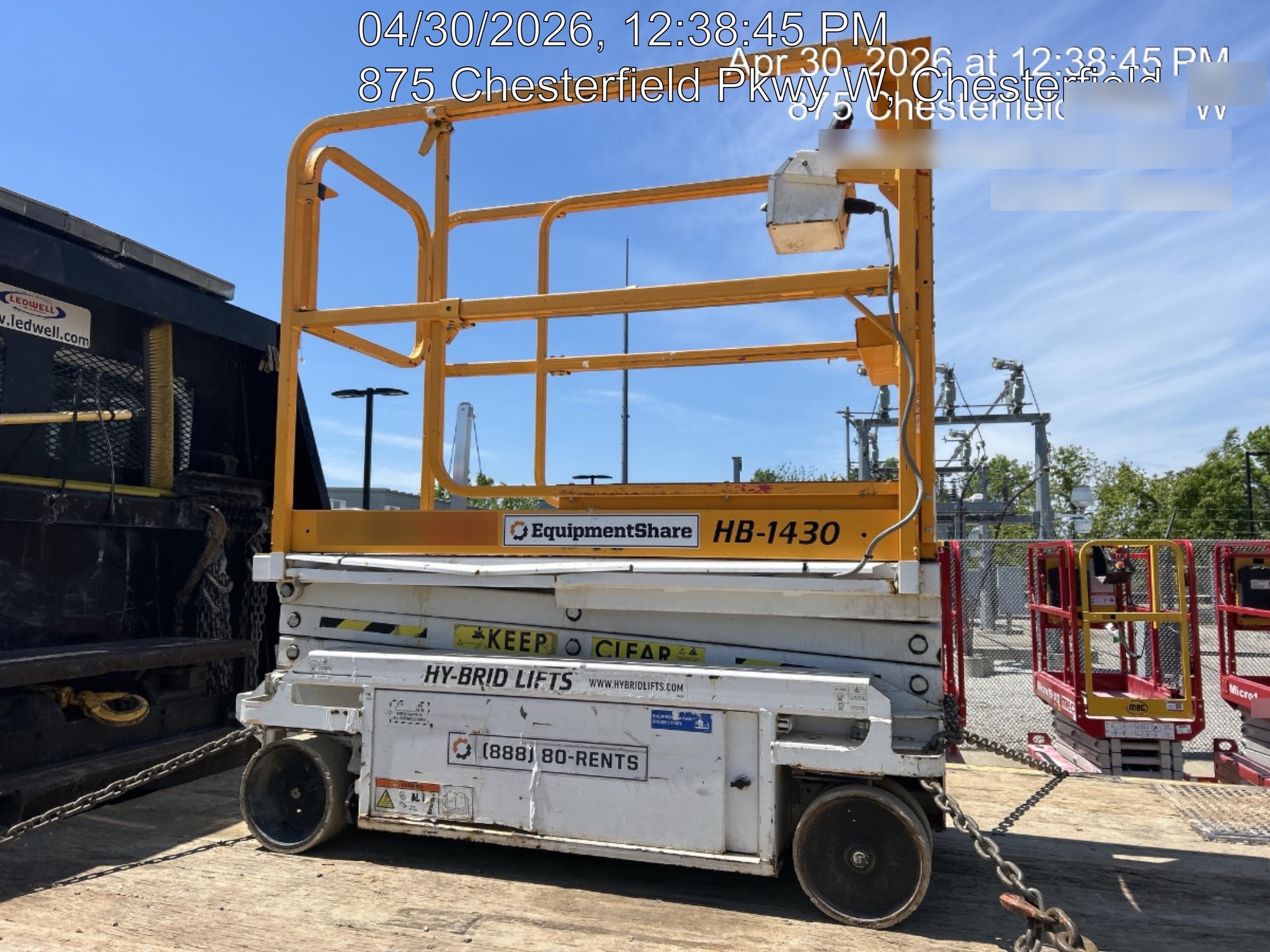 Custom Equipment HB-1430 Hy-Brid Scissor Lift
Platform capacity up to 670 lbs
Working height up to 20 ft
Weighs under 1,700 lbs
Non-marking wheels