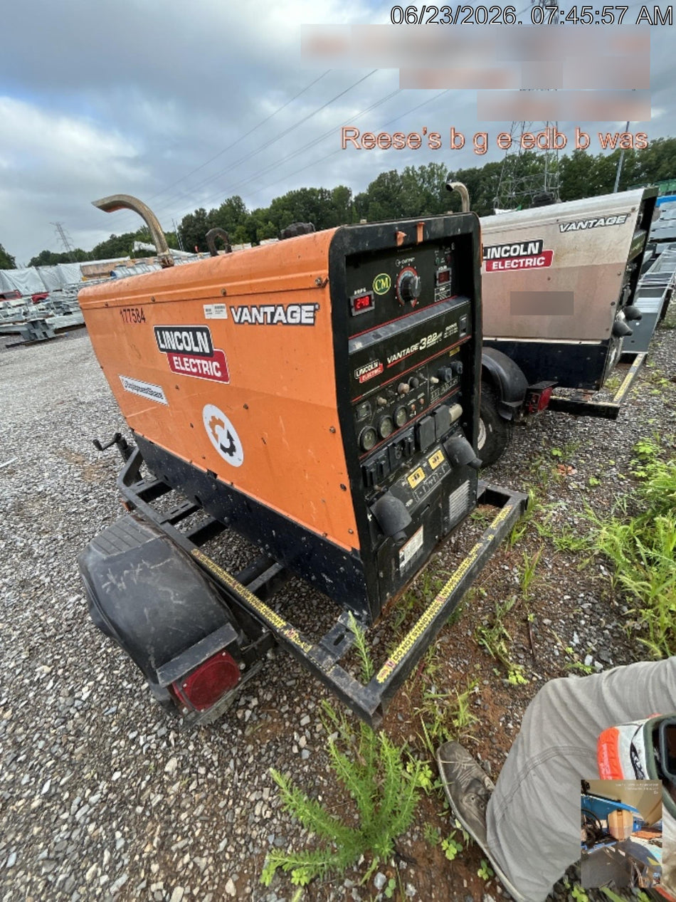 2021 Lincoln Electric Vantage 322 Vantage 322 Ready Pak 3 w/ Decals, ORANGE (includes trailer, cable rack, fender light kit) NO Telematics