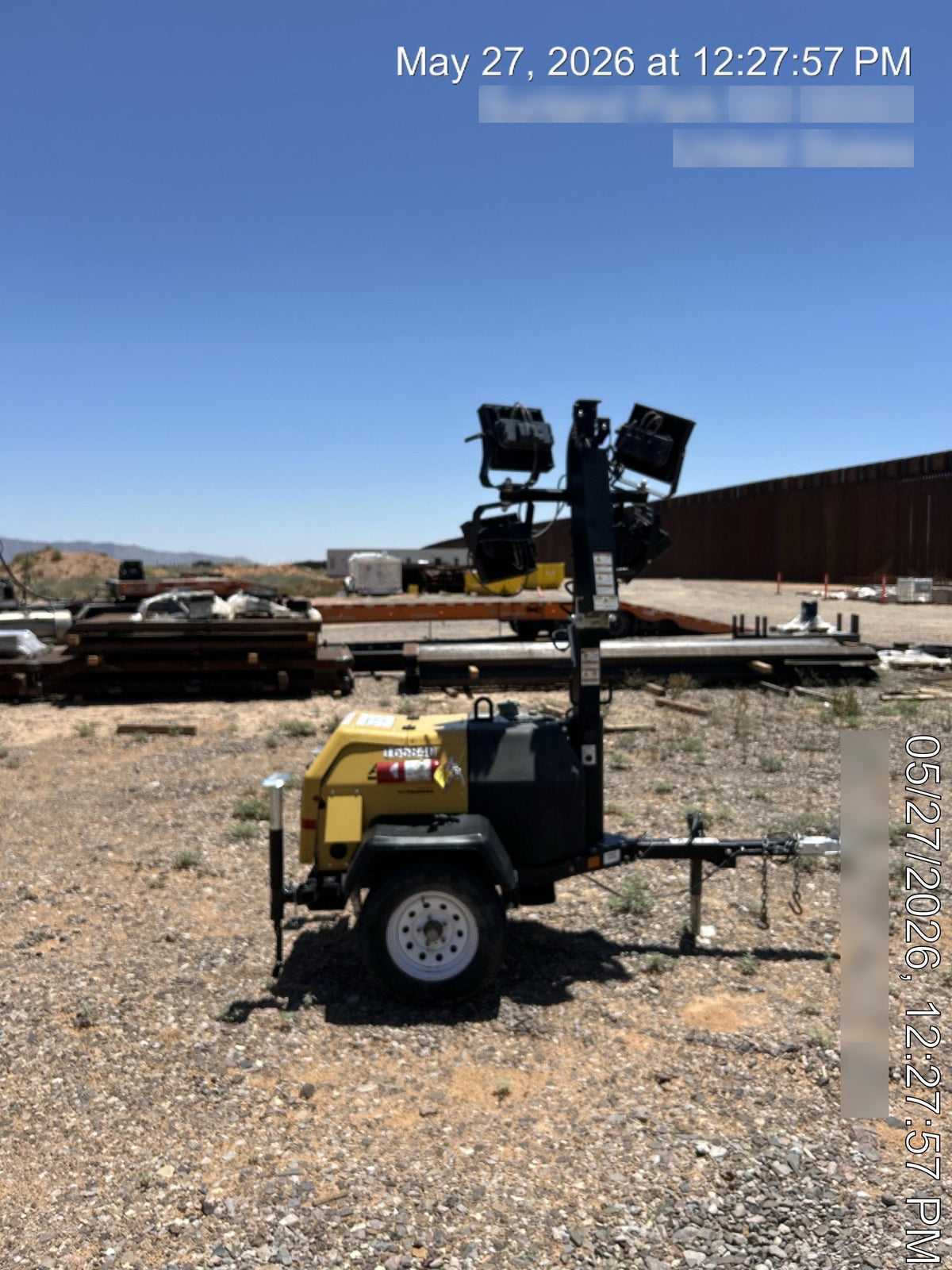 2021 Allmand NLV3GR (4) LED Light Fixture 350W, 23' Vertical Mast, 3kW Prime, Towable, Deep Sea L401, Leveling Jacks, Yanmar T4F 5.8hp