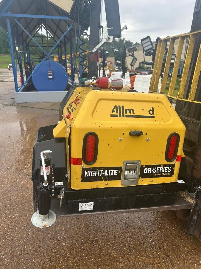 2022 Allmand NLV3GR (4) LED Light Fixture 350W, 23' Vertical Mast, 3kW Prime, Towable, Deep Sea L401, Leveling Jacks, Yanmar T4F 5.8hp